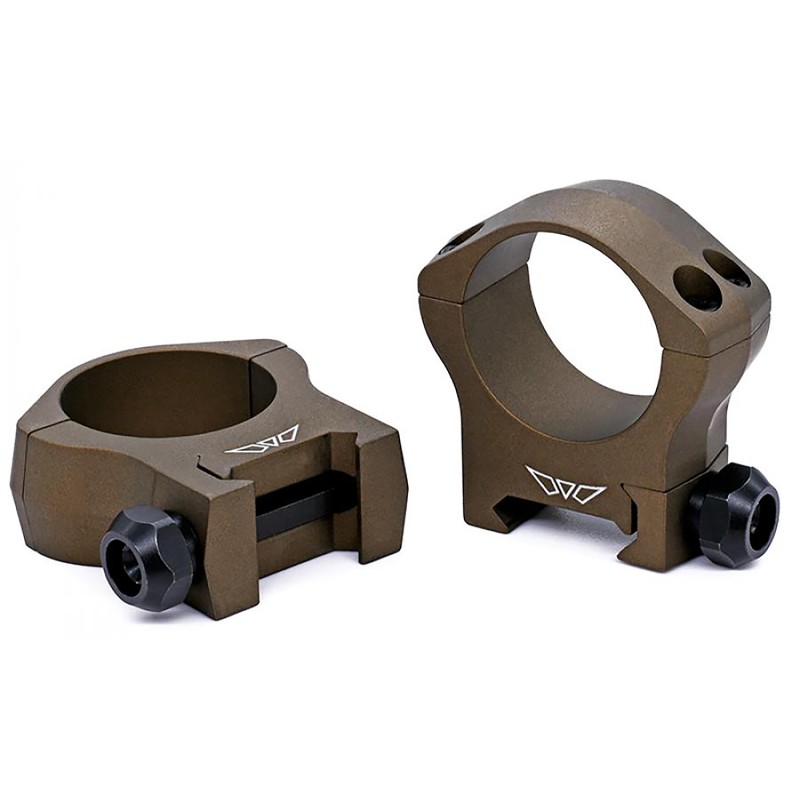 Warne 7214BB Scope Rings Mountain Tech Burnt Bronze 30mm Medium 0 MOA