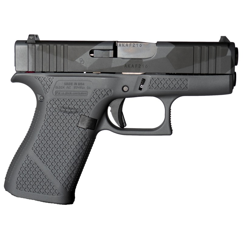 Weapon Works UX4350201228074 G43X  SubCompact Frame 9mm Luger 101 3.41 Black Steel Barrel Urban Dazzle Grey wMesh Stippling Serr