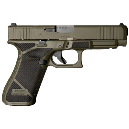 Weapon Works  G47 Gen5 MOS Full Size Frame 9mm Luger 171 4.49 Black GMB Barrel OD Green MOS CutSerrated Steel Slide OD Green wDi