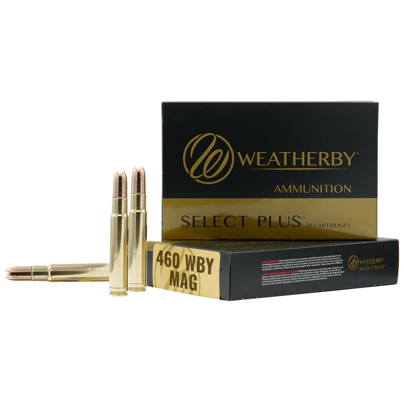 Weatherby B460450TSX Select Plus  460 Wthby Mag 450 gr Barnes TSX Lead Free 20 Per Box 10 Case