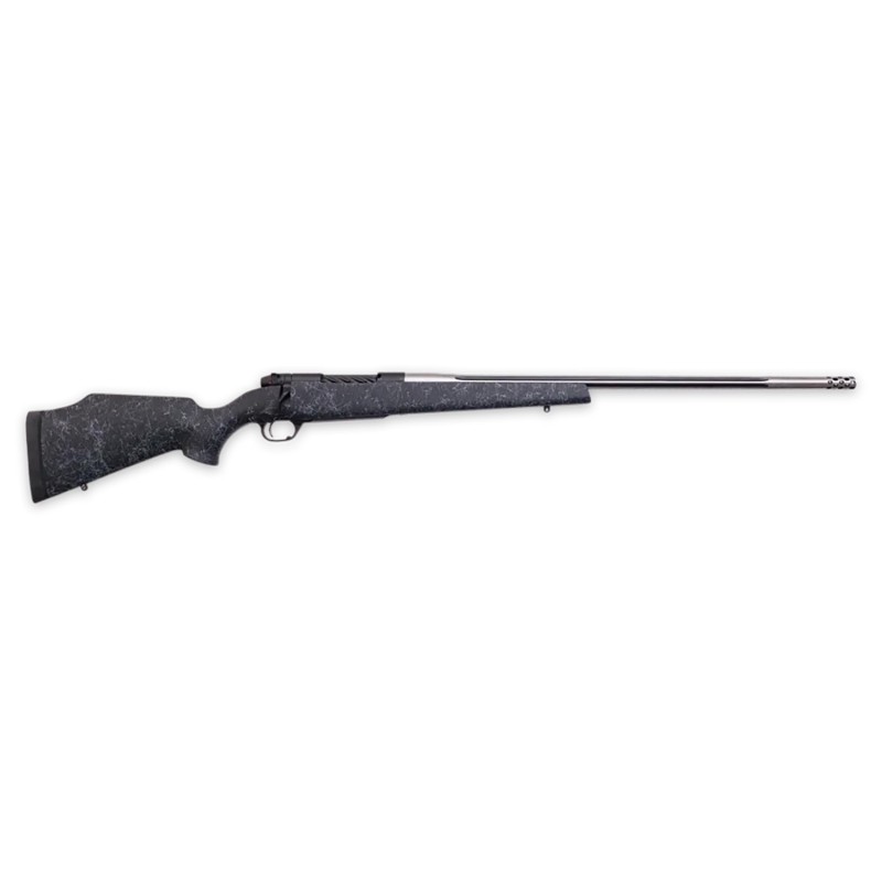 Weatherby MAM01N28NOR8B Mark V Accumark 28 Nosler 31 26 ThreadedFluted Stainless Barrel Graphite Black Rec Gray Webbed Black Mon