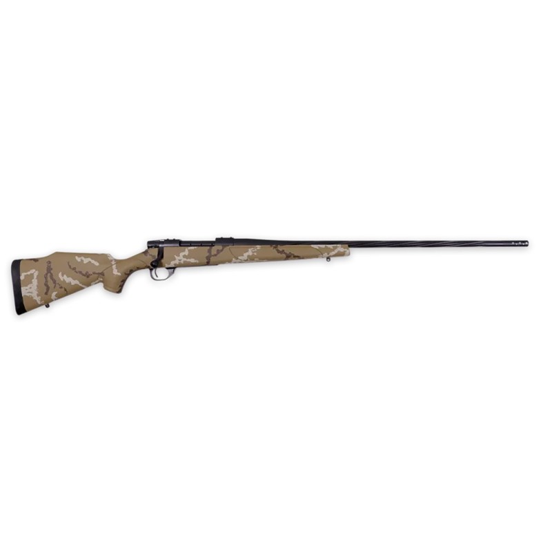 Weatherby VHH243NR6B Vanguard Outfitter Full Size 243 Win 51 24 Black Cerakote 2 FlutedThreaded Barrel  Drilled  Tapped Steel Re