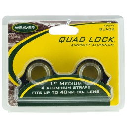 Weaver Mounts 49074 Quad Lock Detachable Rings  Black 1 Medium