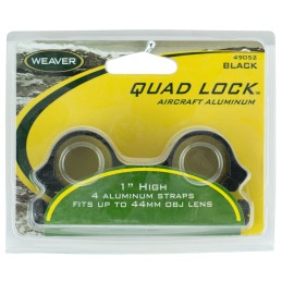 Weaver Mounts 49052 Quad Lock Detachable Rings  Black 1 High