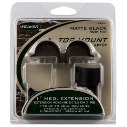 Weaver Mounts 49091 Detachable Top Mount Extension Rings  Matte Black 1 Medium