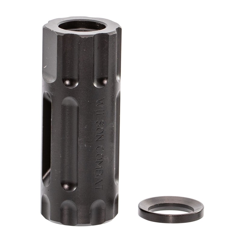 Wilson Combat TRQCOMP12X28 QComp Muzzle Brake Black Melonite QPQ Steel with 1228 tpi Threads 2.20 OAL  .875 Diameter for 5.56x45