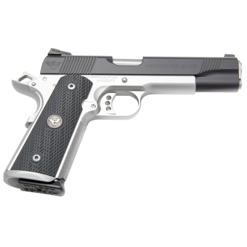 Wilson Combat PTREFS45 1911 Protector Elite 45 ACP 81 5 Barrel Stainless  Steel Frame wBeavertail Serrated Black Carbon Steel Sl