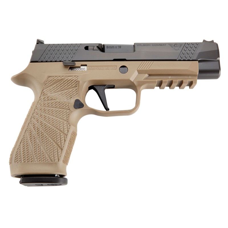 Wilson Combat SIGWCP320F9TATS P320  9mm Luger 4.70 171 Tan Black DLC Stainless Steel Slide Tan Polymer Grip