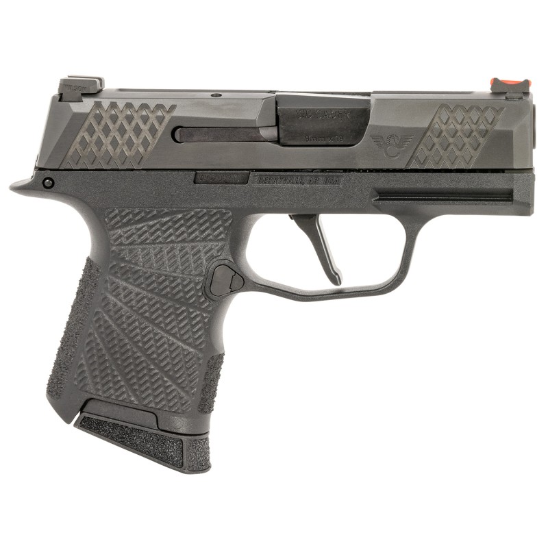 Wilson Combat SIGWCP3659BAT P365  Action Tuned 9mm Luger 101 2 3.10 Black  XTac Pattern Serrated Slide Polymer Frame Sunburst Gr