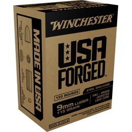 Winchester Ammo WIN9S USA Forged 9mm Luger 115 gr Full Metal Jacket 150 Per Box 5 Case