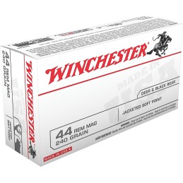 Winchester Ammo Q4240 USA  44 Rem Mag 240 gr Jacketed Soft Point 50 Per Box 10 Case