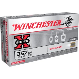 Winchester Ammo WC357SIG Super X  357 Sig 125 gr Winclean Brass Enclosed Base 50 Per Box 10 Case