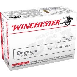 Winchester Ammo USA9MMVP USA Value Pack 9mm Luger 115 gr Full Metal Jacket 100 Per Box 10 Case