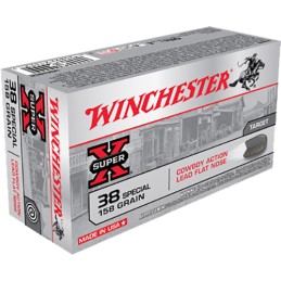 Winchester Ammo USA38CB Super X Cowboy Action 38 Special 158 gr Lead Flat Nose 50 Per Box 10 Case