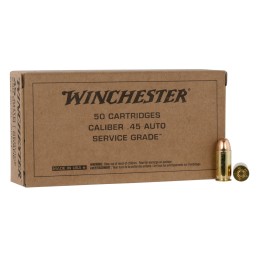 Winchester Ammo SG45W USA Service Grade 45 ACP 230 gr Full Metal Jacket 50 Per Box 10 Case