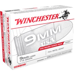 Winchester Ammo USA9W USA  9mm Luger 115 gr Full Metal Jacket 200 Per Box 5 Case