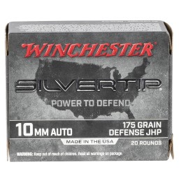 Winchester Ammo W10MMST Super X  10mm Auto 175 gr Silvertip Jacket Hollow Point 20 Per Box 10 Case