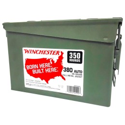 Winchester Ammo WW380C USA Ammo Can 380 ACP 95 gr Full Metal Jacket 350 Per Box 2 Case