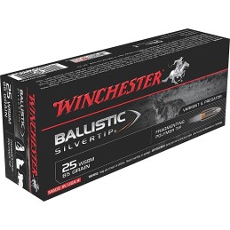 Winchester Ammo SBST25WSS Ballistic Silvertip  25 WSSM 85 gr Fragmenting Polymer Tip 20 Per Box 10 Case