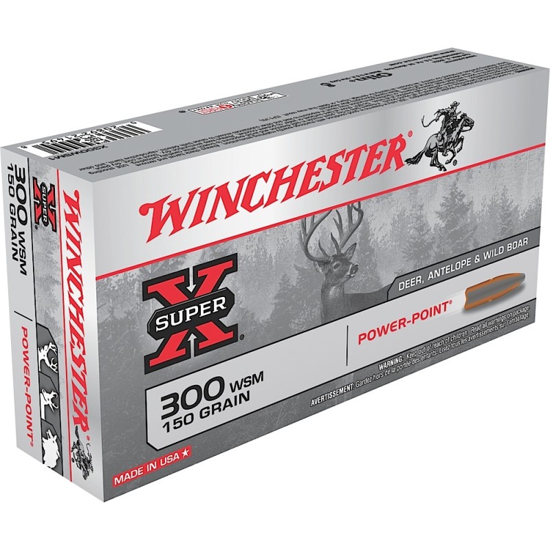 Winchester Ammo X300WSM1 Super X  300 WSM 150 gr Power Point 20 Per Box 10 Case