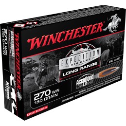 Winchester Ammo S270LR Expedition Big Game Long Range 270 Win 150 gr Nosler AccuBond Long Range 20 Per Box 10 Case