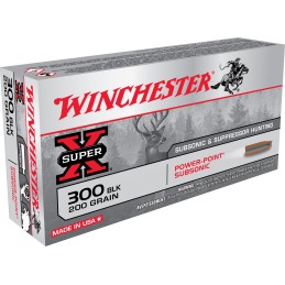 Winchester Ammo X300BLKX Super X  300 Blackout 200 gr Power Point Subsonic 20 Per Box 10 Case