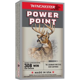 Winchester Ammo X308SUBX PowerPoint  308 Win 185 gr Power Point Subsonic 20 Per Box 10 Case