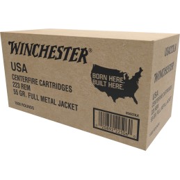 Winchester Ammo W2231000 USA  223 Rem 55 gr Full Metal Jacket 1000rds Sold by Case