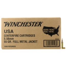 Winchester Ammo WM1931000 USA  5.56x45mm NATO 55 gr Full Metal Jacket 1000rds Sold by Case