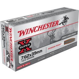 Winchester Ammo X76239 PowerPoint  7.62x39mm 123 gr Power Point 20 Per Box 10 Case