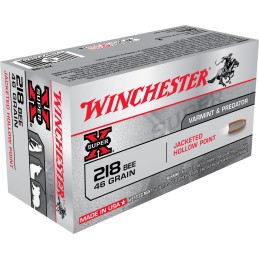 Winchester Ammo X218B Super X  218 Bee 46 gr Jacket Hollow Point 50 Per Box 10 Case