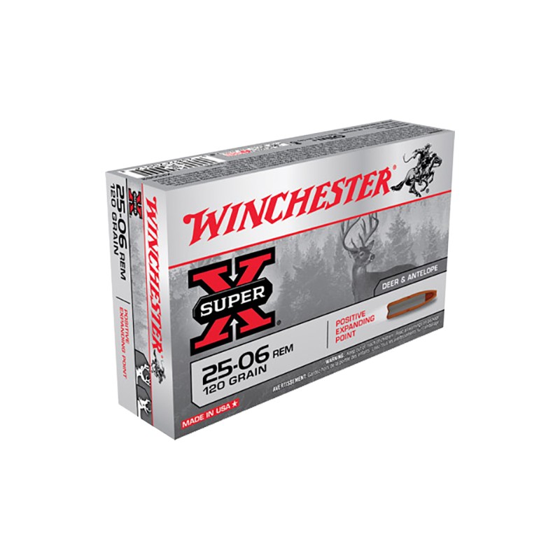 Winchester Ammo X25062 Super X  2506 Rem 120 gr Positive Expanding Point 20 Per Box 10 Case