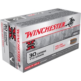 Winchester Ammo X30M1 Super X  30 Carbine 110 gr Hollow Soft Point 50 Per Box 10 Case