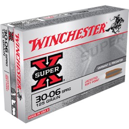 Winchester Ammo X30062 Super X  3006 Springfield 125 gr Pointed Soft Point 20 Per Box 10 Case