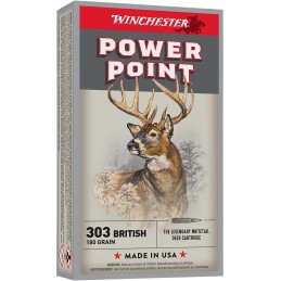 Winchester Ammo X303B1 PowerPoint  303 British 180 gr Power Point 20 Per Box 10 Case