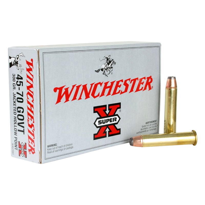 Winchester Ammo X4570H Super X  4570 Gov 300 gr Jacket Hollow Point 20 Per Box 10 Case