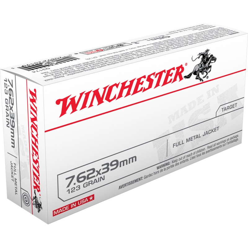 Winchester Ammo Q3174 USA  7.62x39mm 123 gr Full Metal Jacket 20 Per Box 10 Case