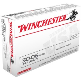 Winchester Ammo USA3006 USA  3006 Springfield 147 gr Full Metal Jacket 20 Per Box 10 Case