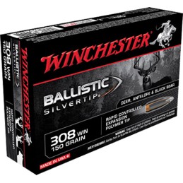 Winchester Ammo SBST308 Ballistic Silvertip  308 Win 150 gr Rapid Controlled Expansion Polymer Tip 20 Per Box 10 Case