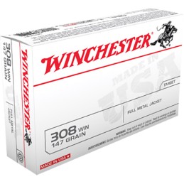 Winchester Ammo USA3081 USA  308 Win 147 gr Full Metal Jacket 20 Per Box 10 Case