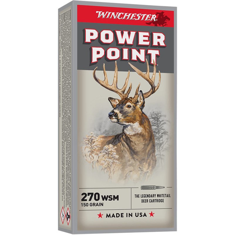 Winchester Ammo X270WSM PowerPoint  270 WSM 150 gr Power Point 20 Per Box 10 Case