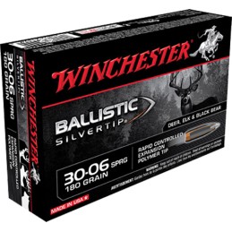 Winchester Ammo SBST3006B Ballistic Silvertip  3006 Springfield 180 gr Rapid Controlled Expansion Polymer Tip 20 Per Box 10 Case