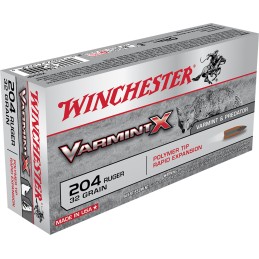 Winchester Ammo X204P Varmint X  204 Ruger 32 gr Polymer Tip Rapid Expansion 20 Per Box 10 Case