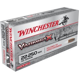 Winchester Ammo X22250P Varmint X  22250 Rem 55 gr Polymer Tip Rapid Expansion 20 Per Box 10 Case