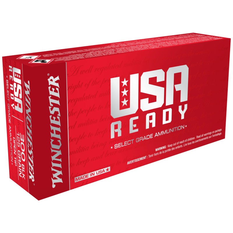 Winchester Ammo RED300 USA Ready  300 Blackout 125 gr Open Tip Range 20 Per Box 10 Case