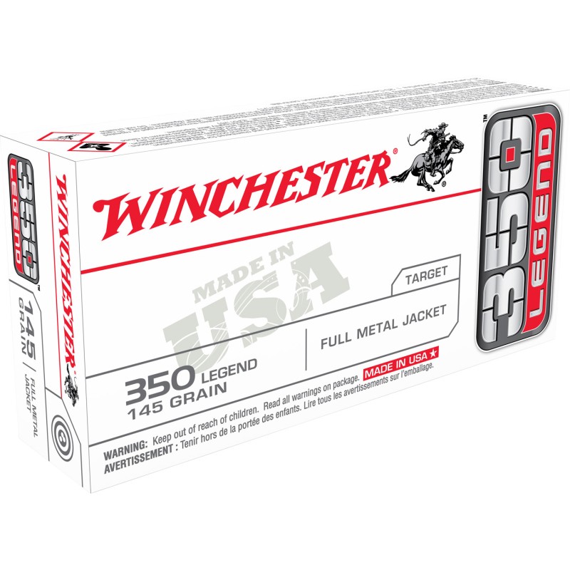 Winchester Ammo USA3501 USA  350 Legend 145 gr Full Metal Jacket 20 Per Box 10 Case