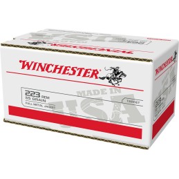 Winchester Ammo W223200 USA  223 Rem 55 gr Full Metal Jacket 200 Per Bx 4 Case Value Pack