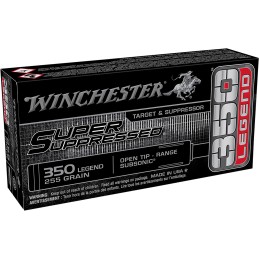 Winchester Ammo SUP350 Super Suppressed  350 Legend 255 gr Open Tip Range 20 Per Box 10 Case