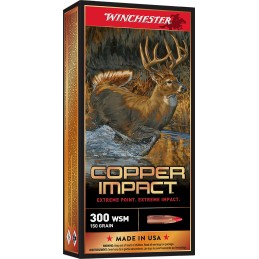 Winchester Ammo X300SCLF Copper Impact  300 WSM 150 gr Copper Extreme Point Lead Free 20 Per Box 10 Case