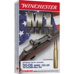 Winchester Ammo WIN3006M2 Active Duty M2 3006 Springfield 150 gr Full Metal Jacket 20 Per Box 10 Case